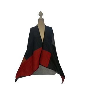 ReneeC. Women's Multicolored Black Rust Gray Red Wrap Shawl New With Tags OS